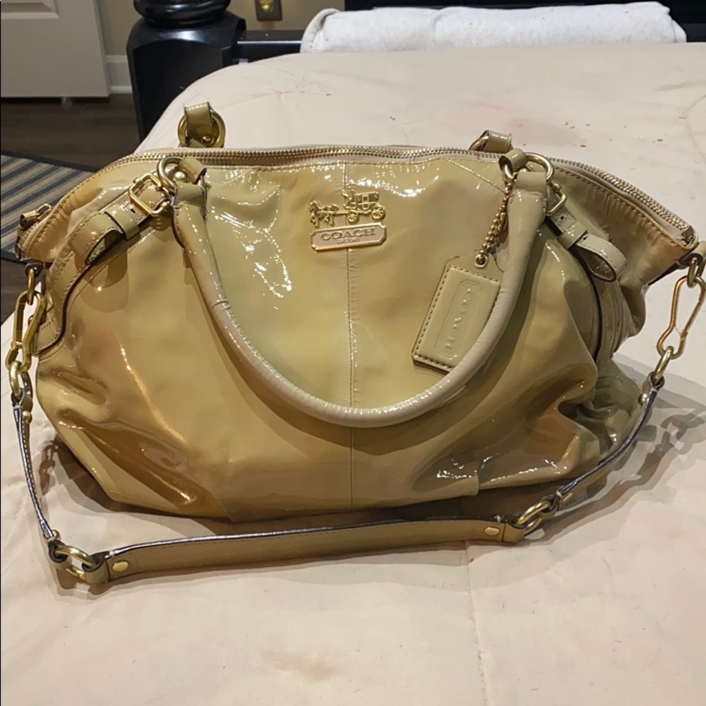 Coach Tan Patent Leather Bag